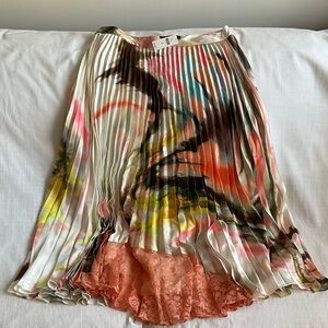 NWT Anthropologie | Asymmetrical Marble-Dyed Pleated Long Skirt | Size 16